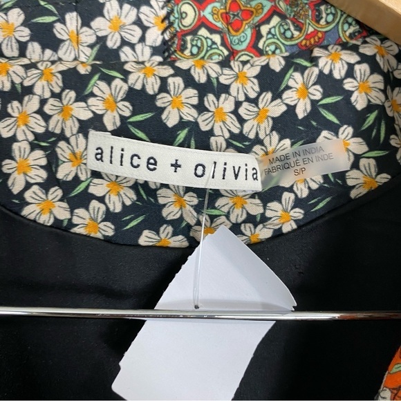 Alice + Olivia Moya Patchwork Tapestry Floral Quilted Coat Belted Butterfly Sz S - Picture 2 of 11